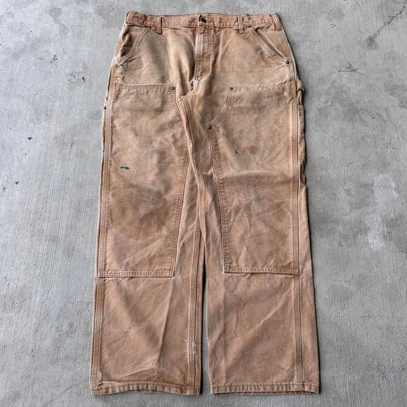 Vintage Y2K Carhartt brown double knee work wear carpenter pants - Picture 1 of 8